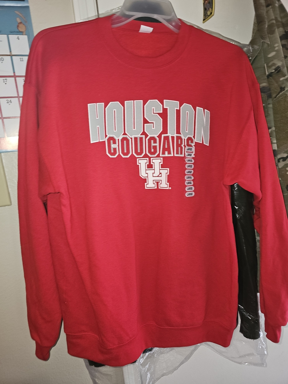 Hanes Red Houston Cougars Crewneck Sweatshirt